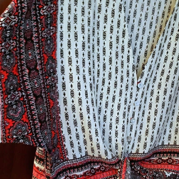 *LN Tie Front Lightweight Business Casual Top Neiman Marcus Med - Picture 2 of 9